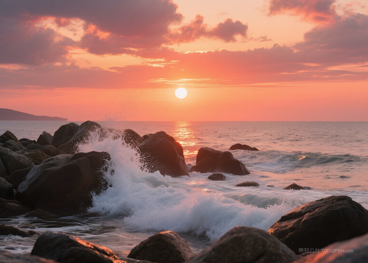 云层天空唯美云彩风景落日自然景观日落
