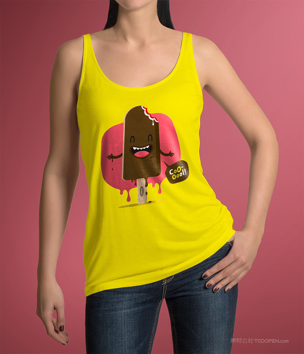 简约无袖t恤样机