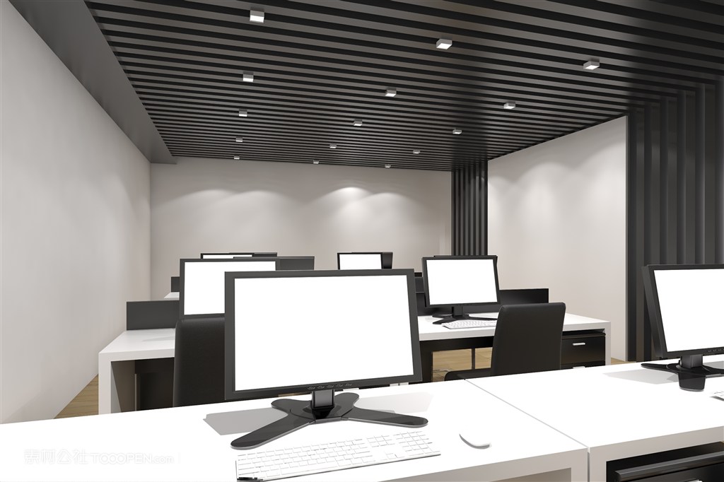 公司企业前台形象墙室内贴图样机设计模板效果VI素材PSD分层