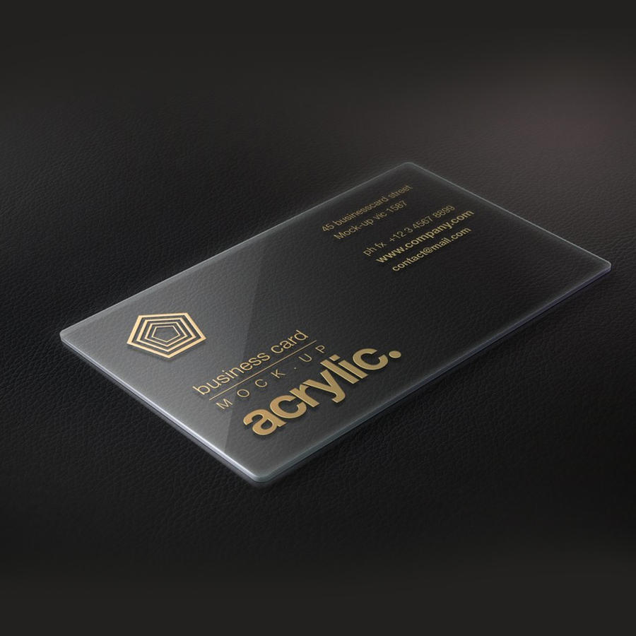 高档商务黑名片贴图简约背景样机 (3)