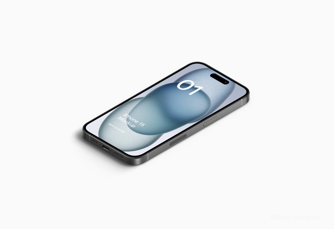 iphone 15 pro手机白色模版app界面ui设计样机 (8)