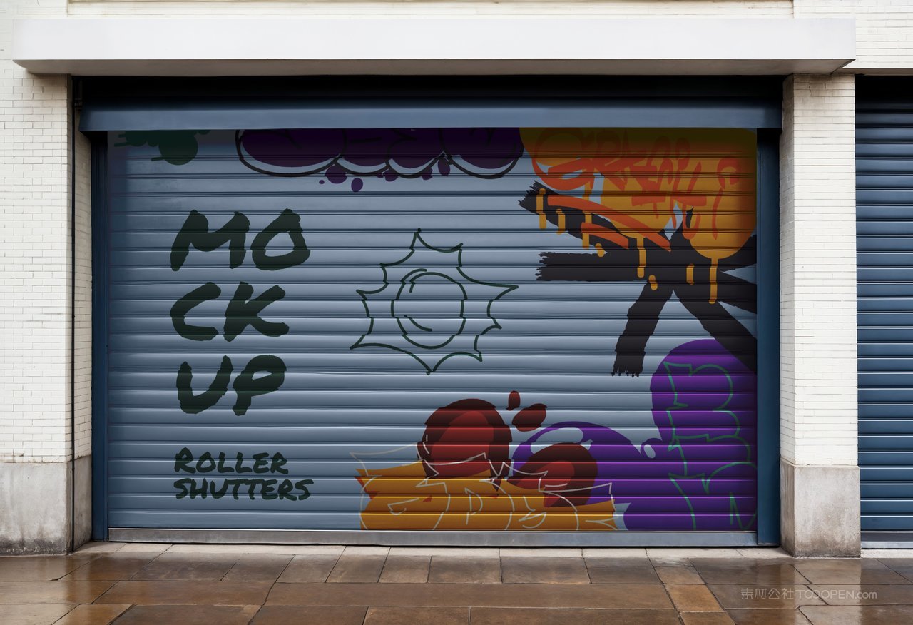 【2292期】卷帘门涂鸦展示样机 (28)