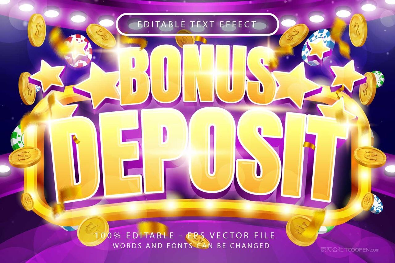 矢量卡通立体质感标题英文字母字体3d效果样机模板金币五角星