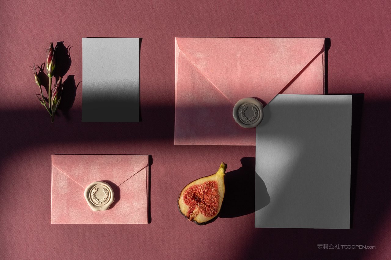 婚礼邀请函请柬信封卡片场景样机 (12)