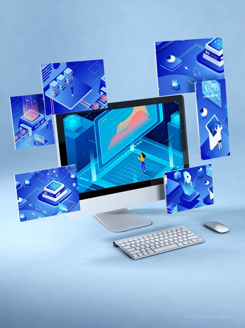 多屏电脑一体机显示屏桌面ui样机 (2)