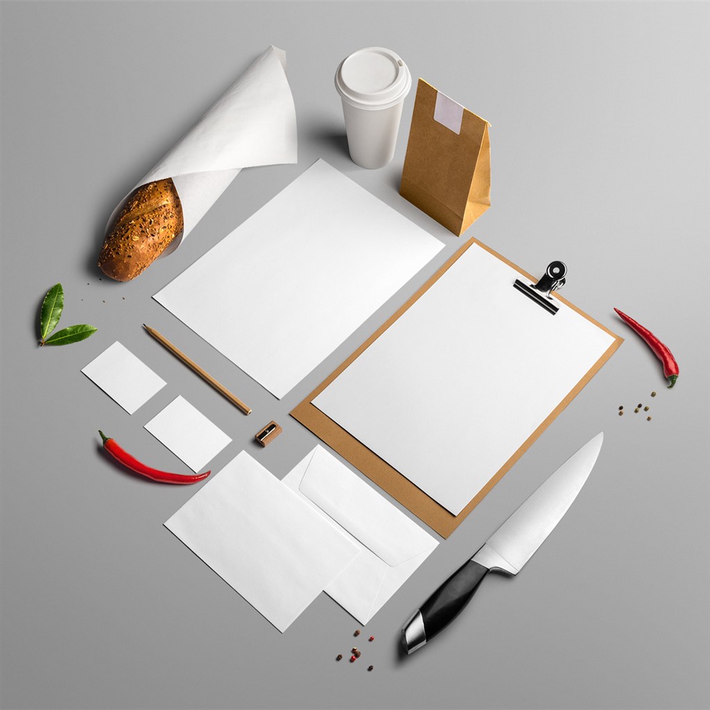 西餐厅VI样机贴图模板