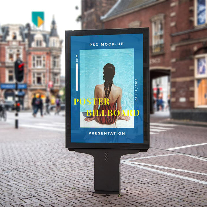 街头广告牌样机智能模板