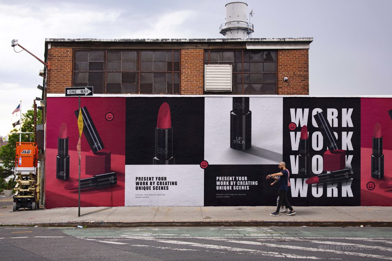 街头喷绘布广告牌样机