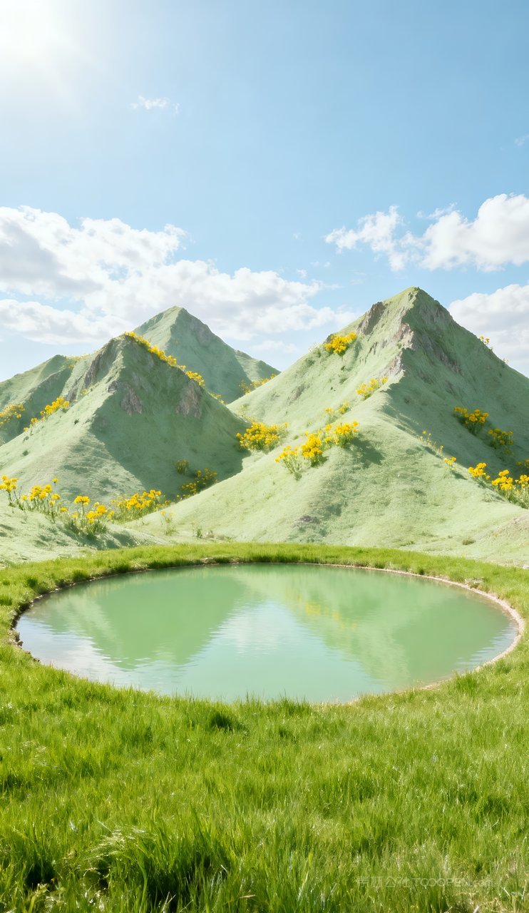 山峰天空唯美山水意境青山湖泊蓝天