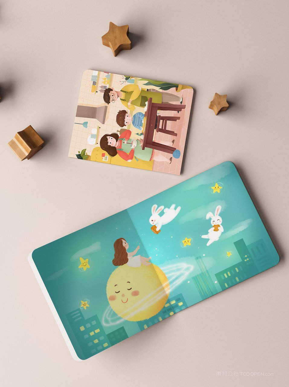 卡通可爱儿童读物绘本样机 (15)