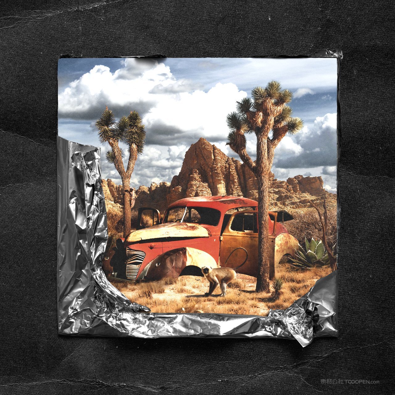 褶皱金属铝箔cd盒封面包装纸样 (1)