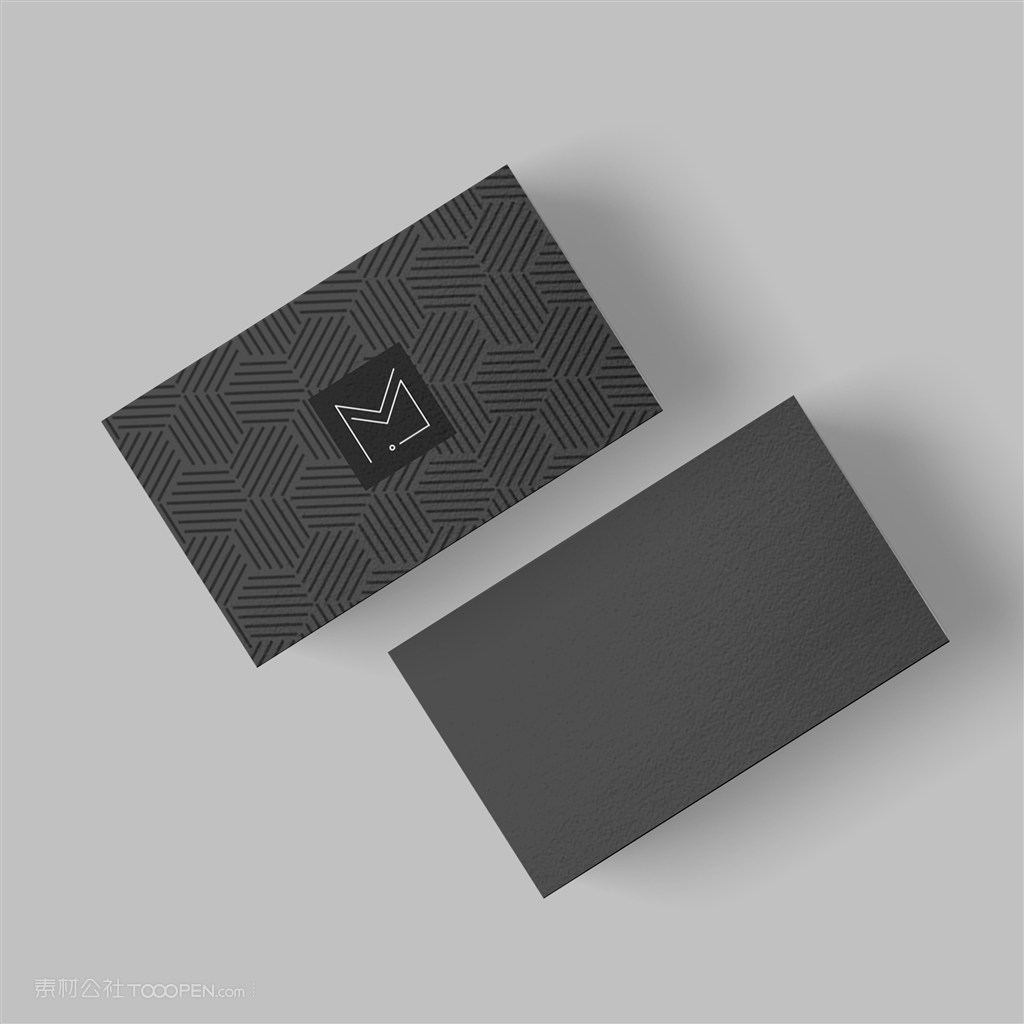 简约黑色轻奢vi名片贴图样机