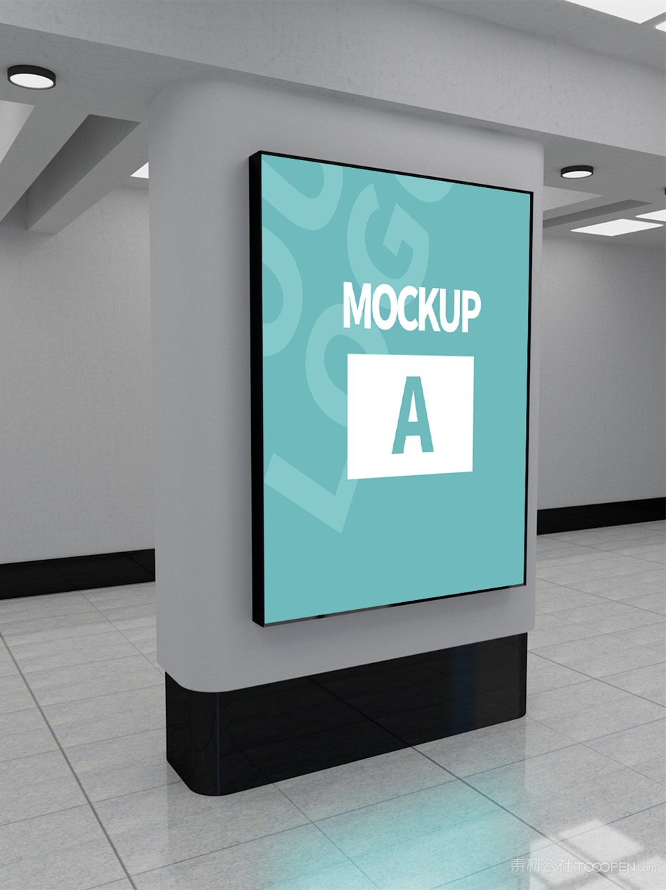 _地铁站地下通道灯箱广告样机