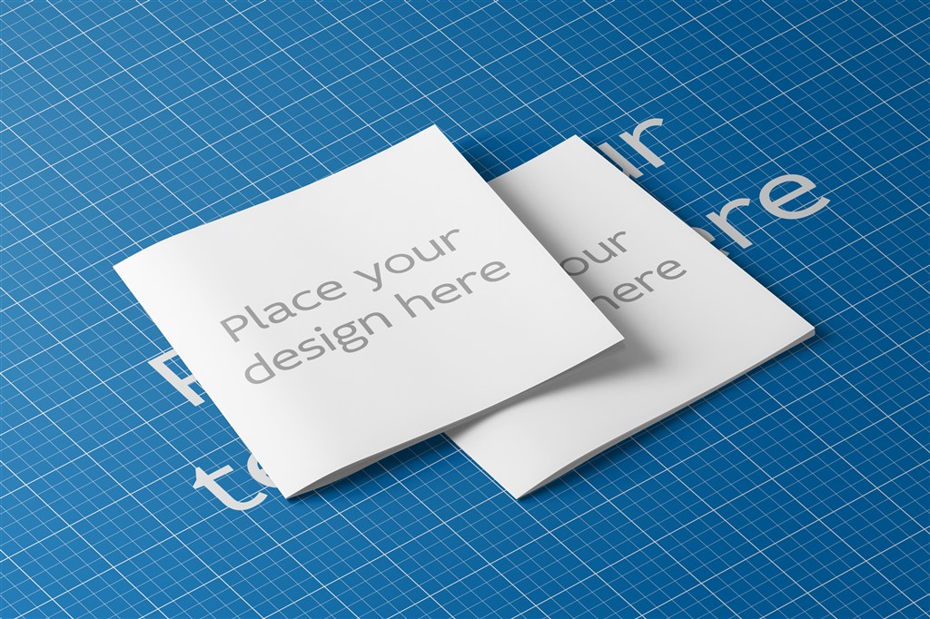 薄方形画册宣传册封面样机