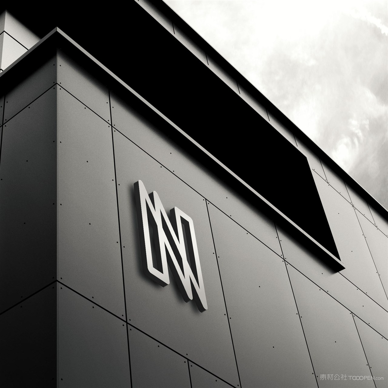 黑色轻奢vi店面门头样机