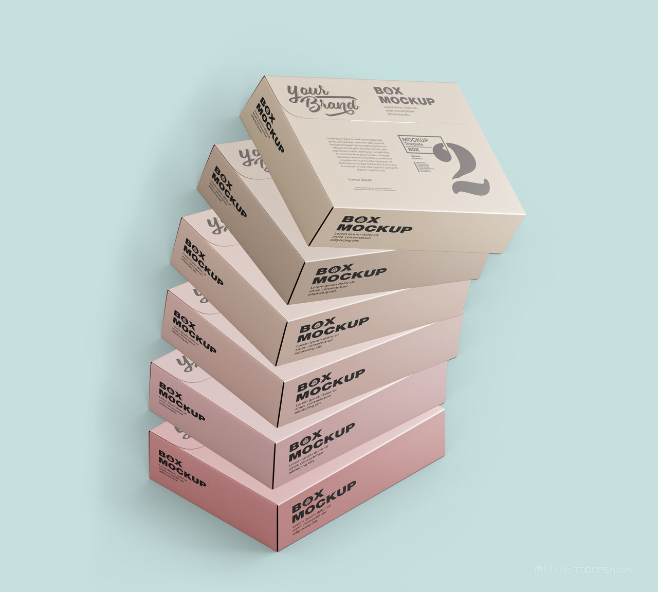 牛皮纸包装盒堆放场景样机