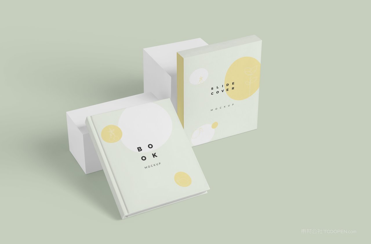 正方形精装书籍书本画册vi效果展示样机 (5)