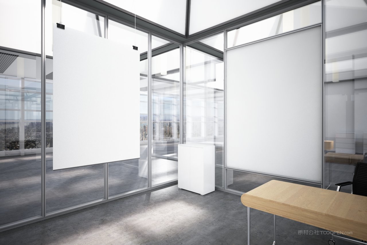 简洁办公室挂画办公环境样机 (5)