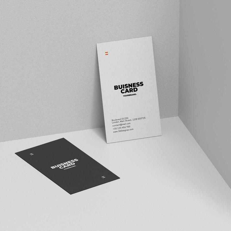 黑白极简名片样机