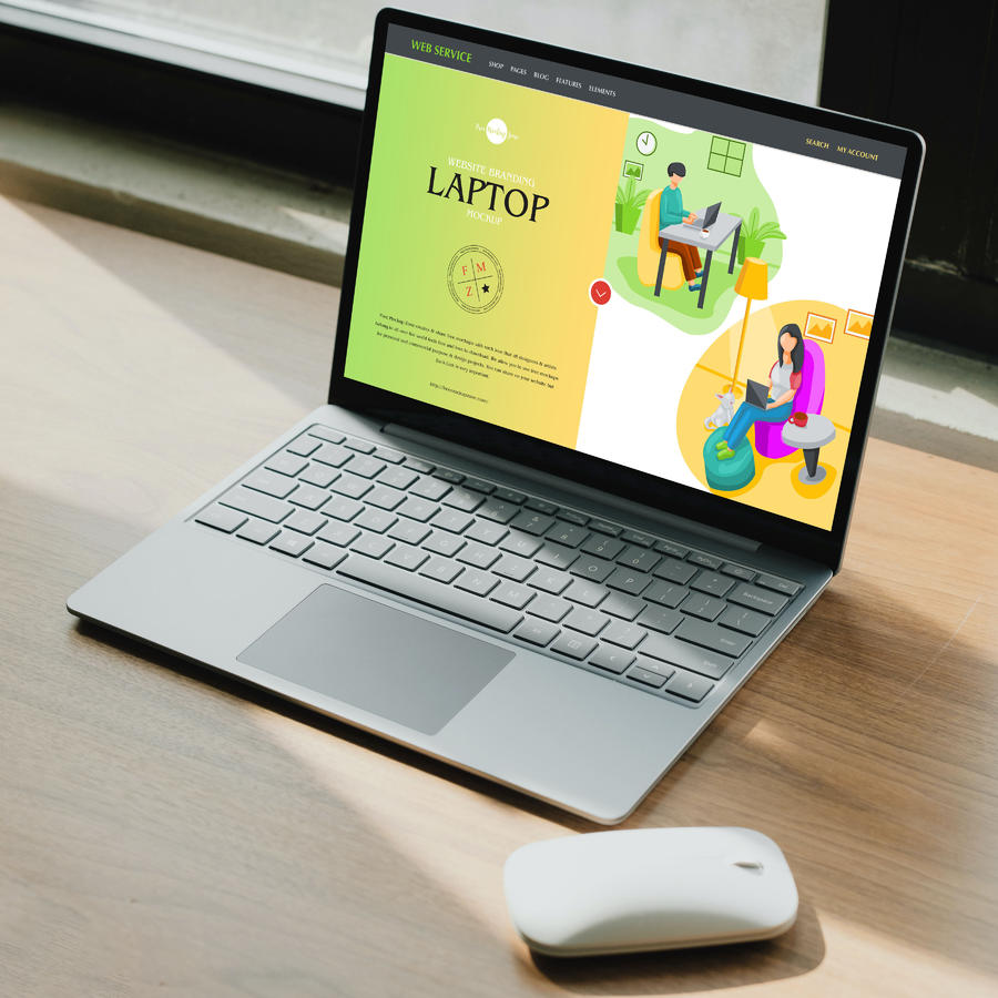 网站品牌笔记本电脑样机