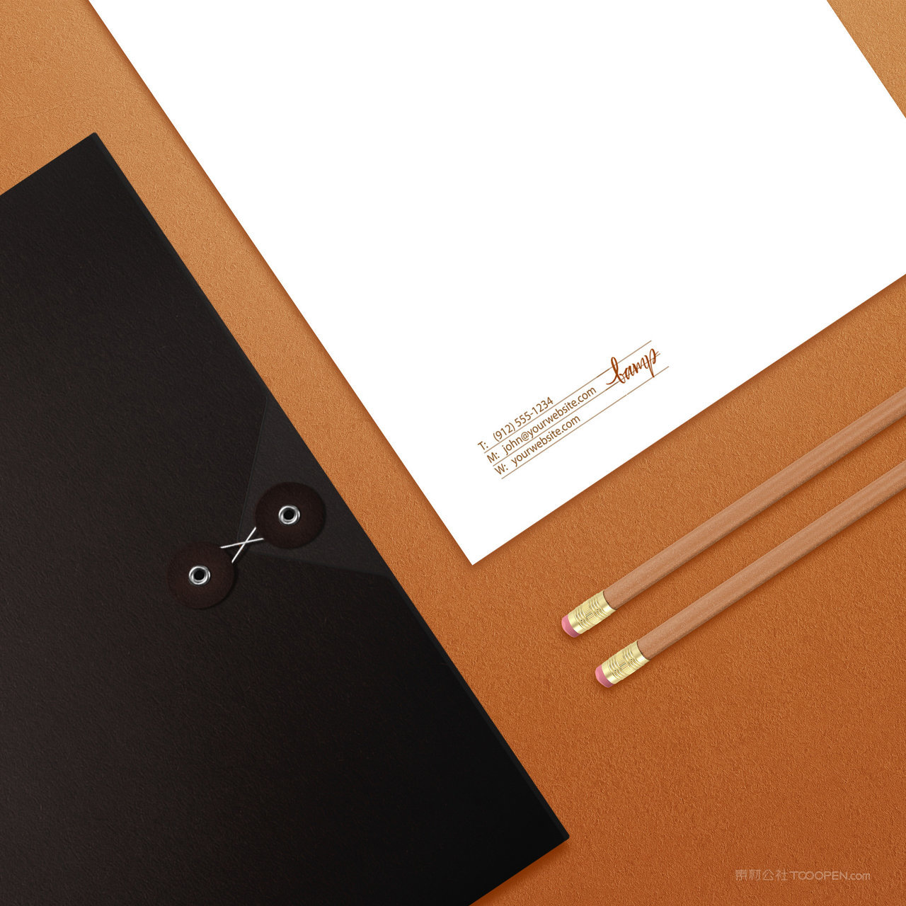 灯具品牌VI文件袋文档贴图样机