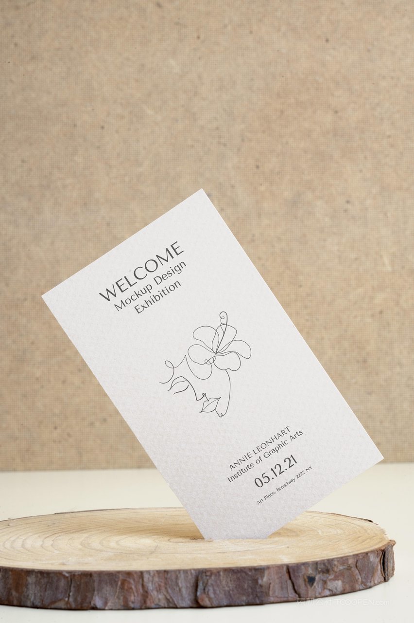 文艺纸质名片光影场景样机