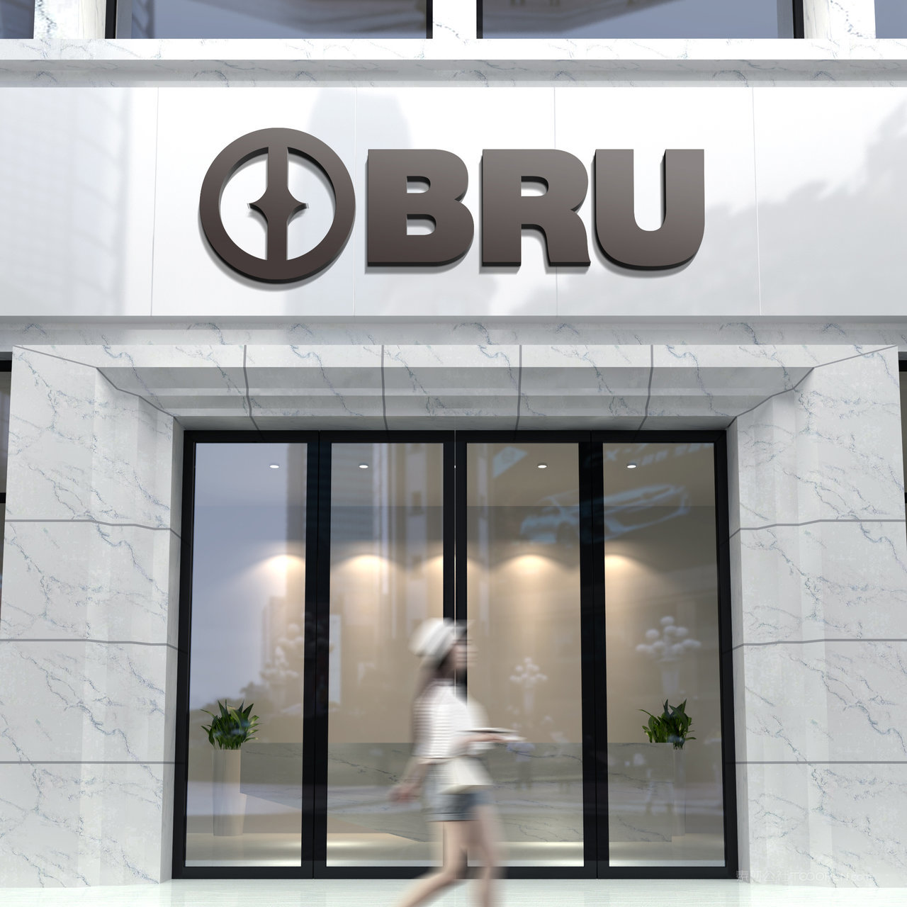 街头店铺店招门头贴图样机