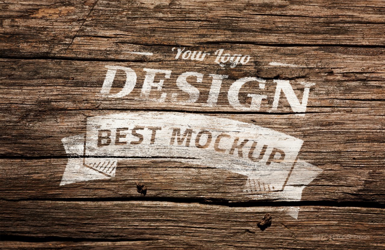 木纹材质企业通用logo标志样机 (28)