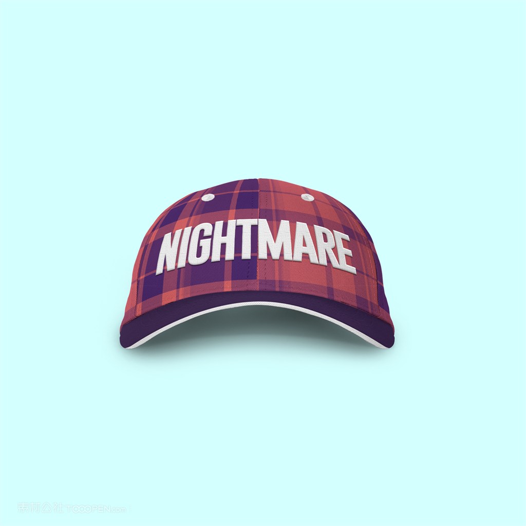 红蓝时尚简约帽子样机