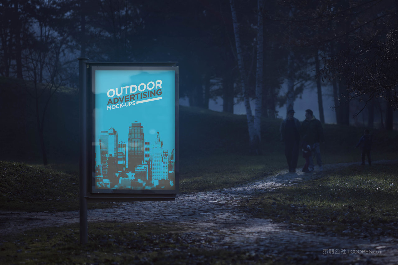 城市户外广告牌样机
