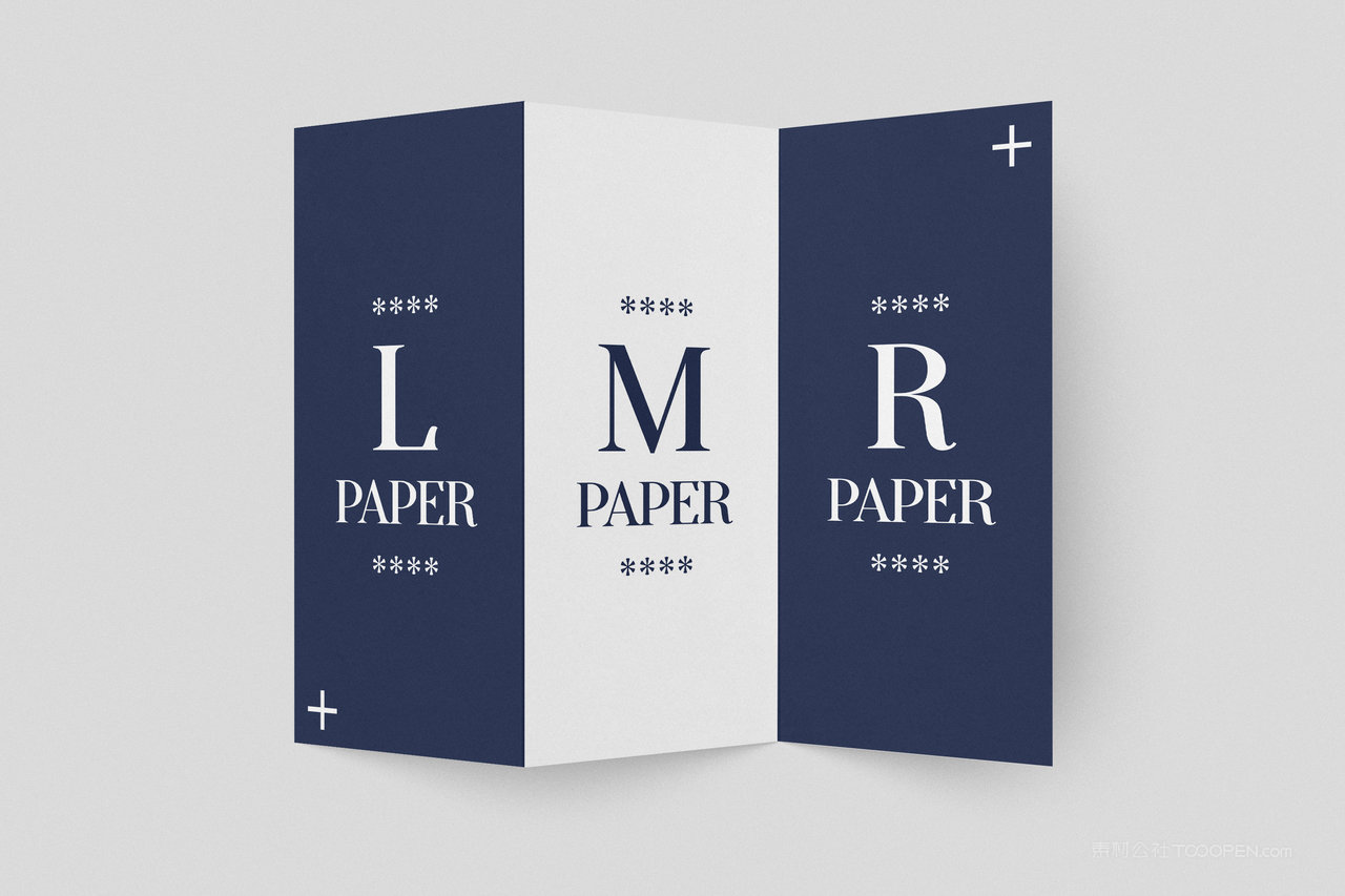 简约风格VI应用三折页贴图样机