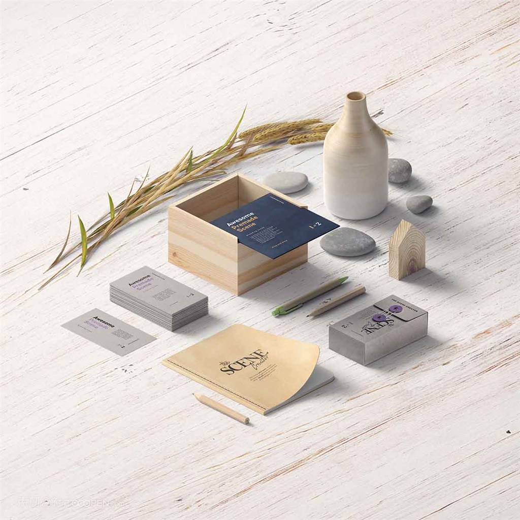 唯美文艺桌面样机模板