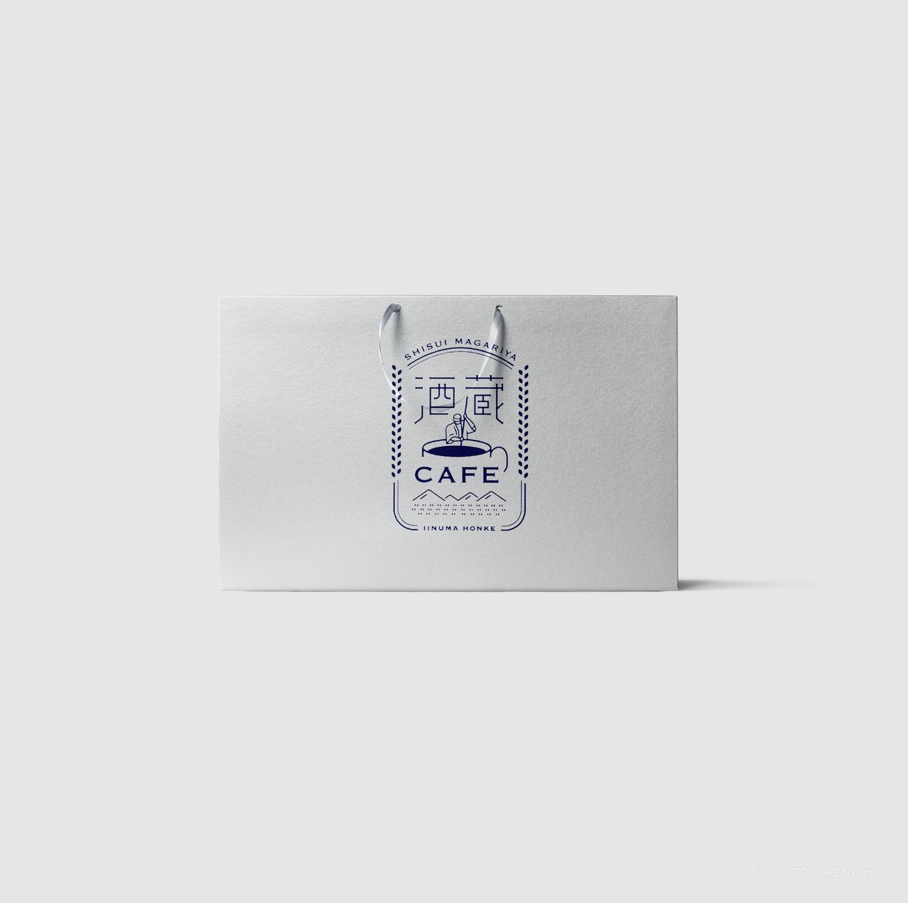 日式咖啡厅纸质手提袋vi样机  (1)