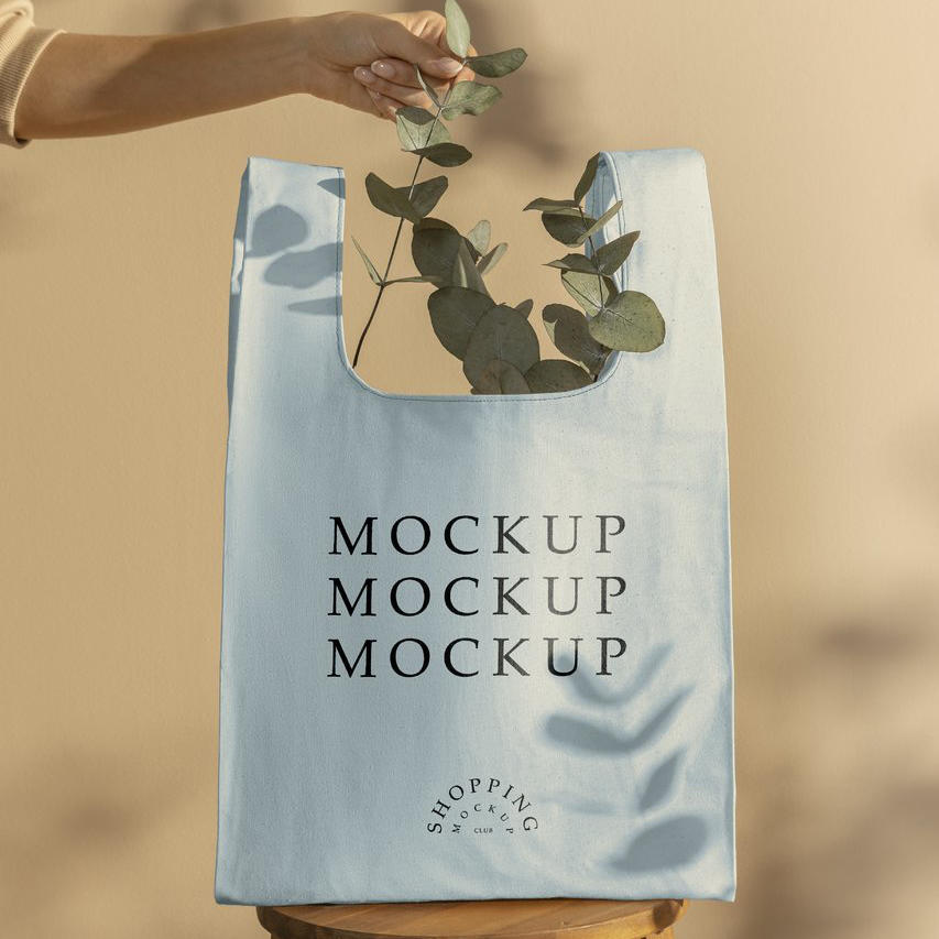 手提袋环保购物袋实景场景样机 (3)