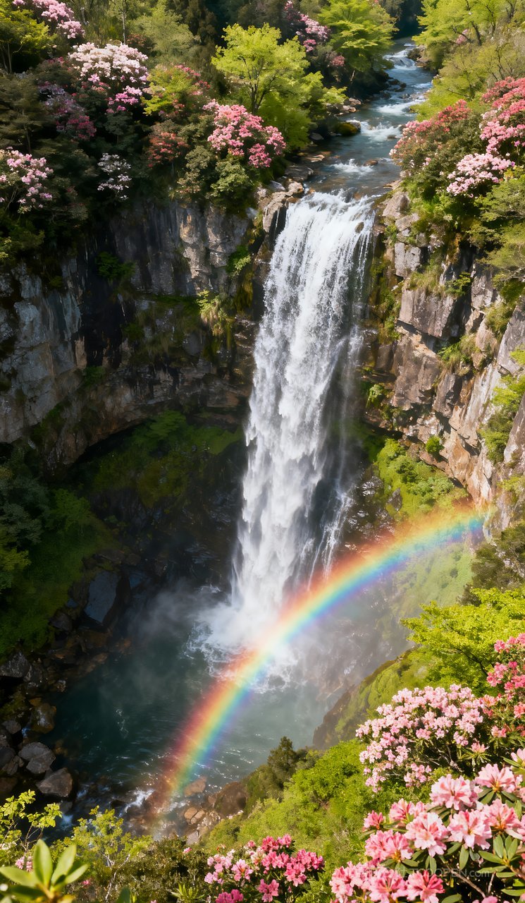 风景唯美自然河流天空山峰意境春天山水