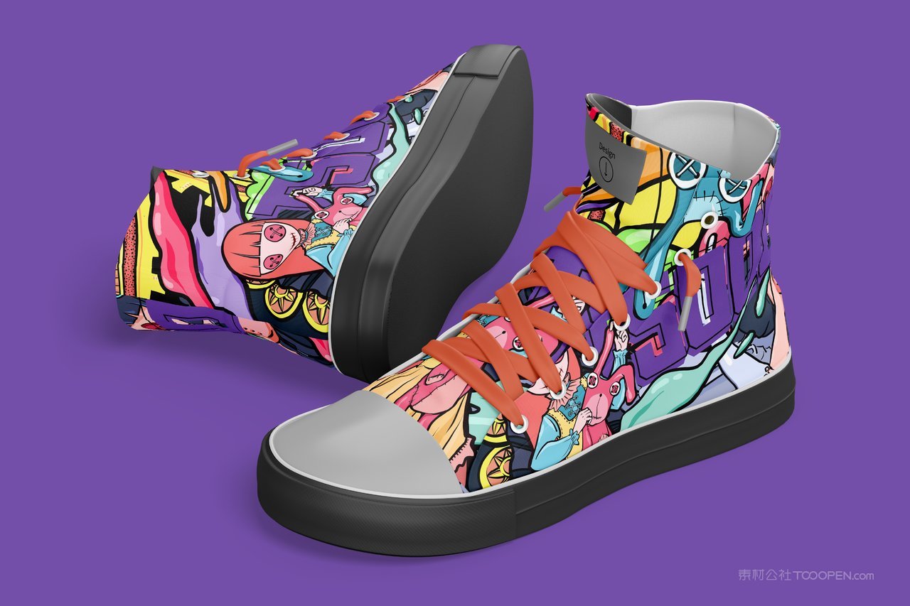 帆布鞋紫色潮流插画高端文旅品牌样机 (2)