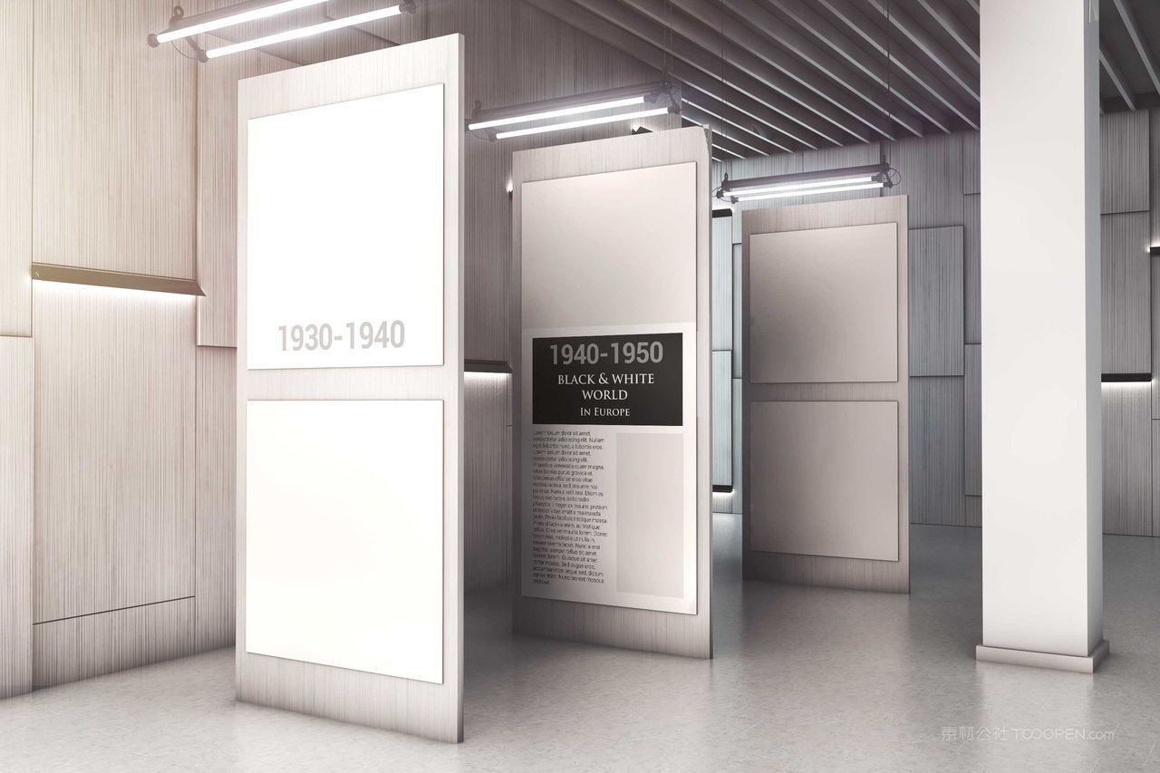 展览馆桁架海报样机