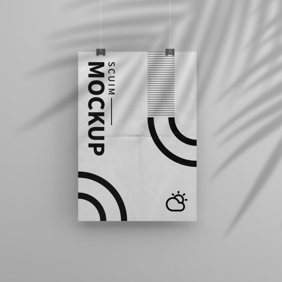 悬挂海报文艺场景样机 (1)