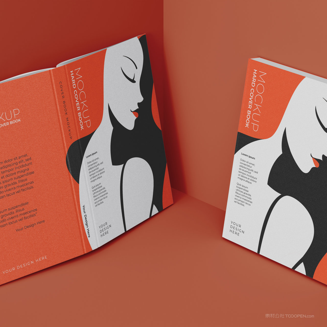 画册书本封面封底设计样机