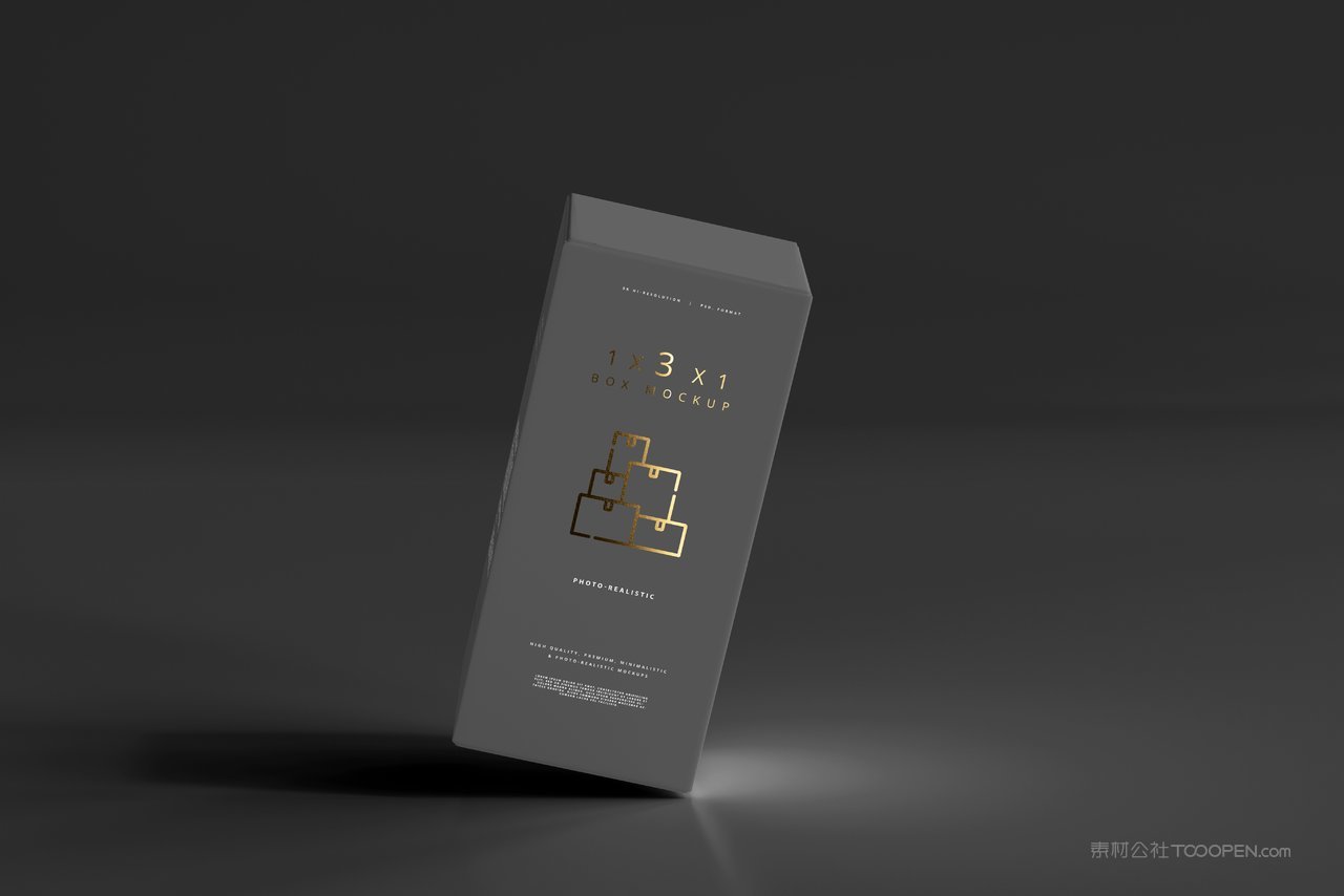 商务灰长方形产品包装纸盒样机 (4)