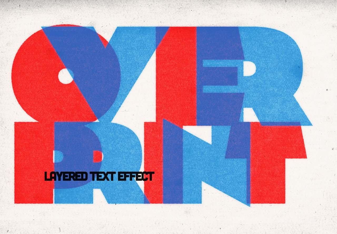 欧美复古风格套印字体设计海报文字效果样机