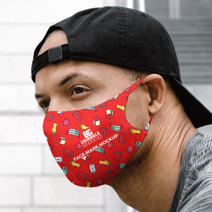 帅哥戴口罩样机