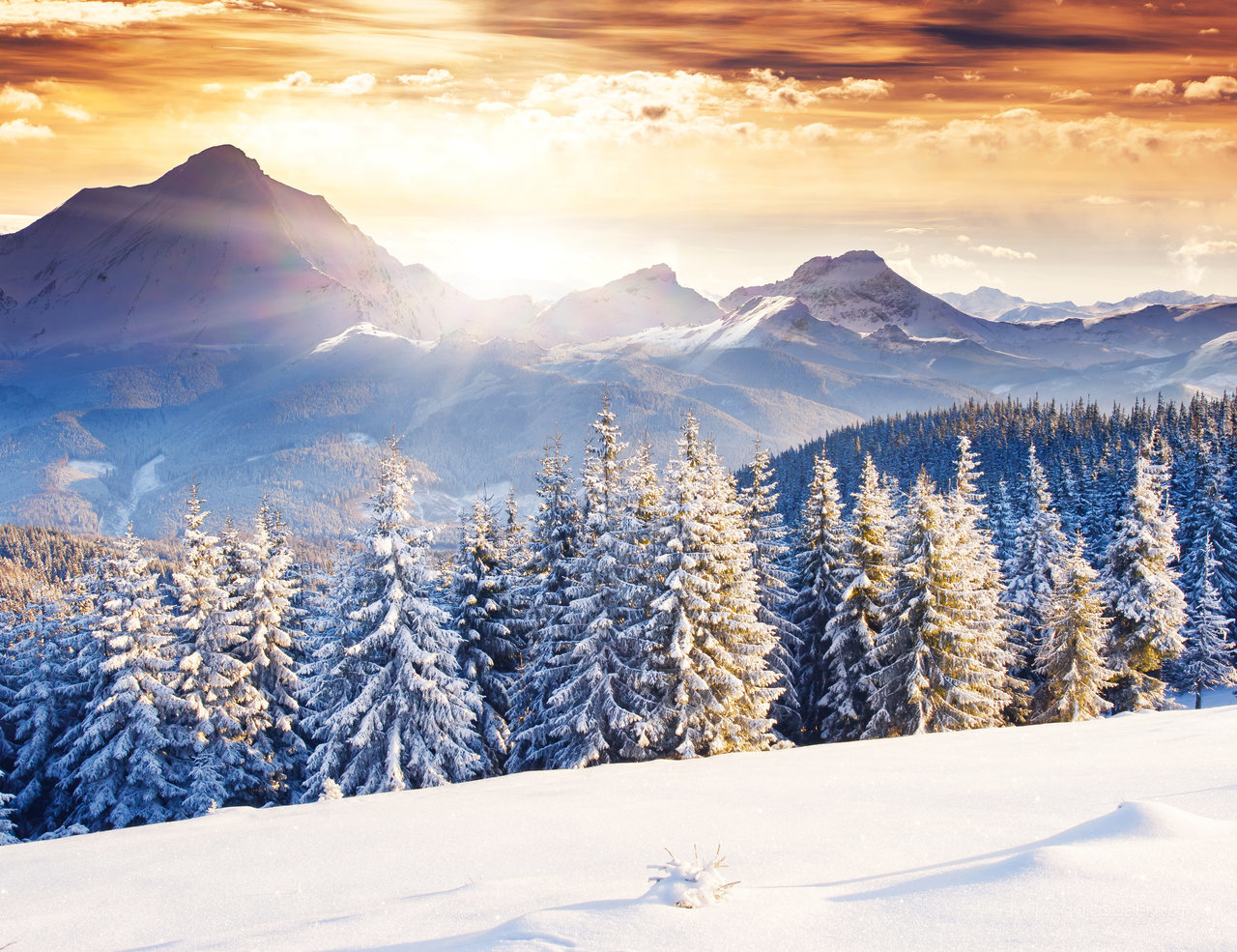 唯美雪山雪景高清图片