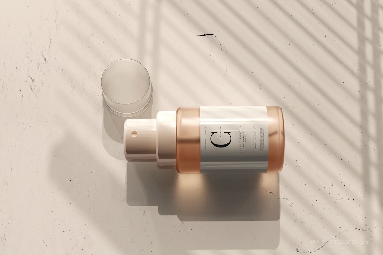 美妆护肤品按压喷雾瓶纸盒包装提案设计样机 (7)