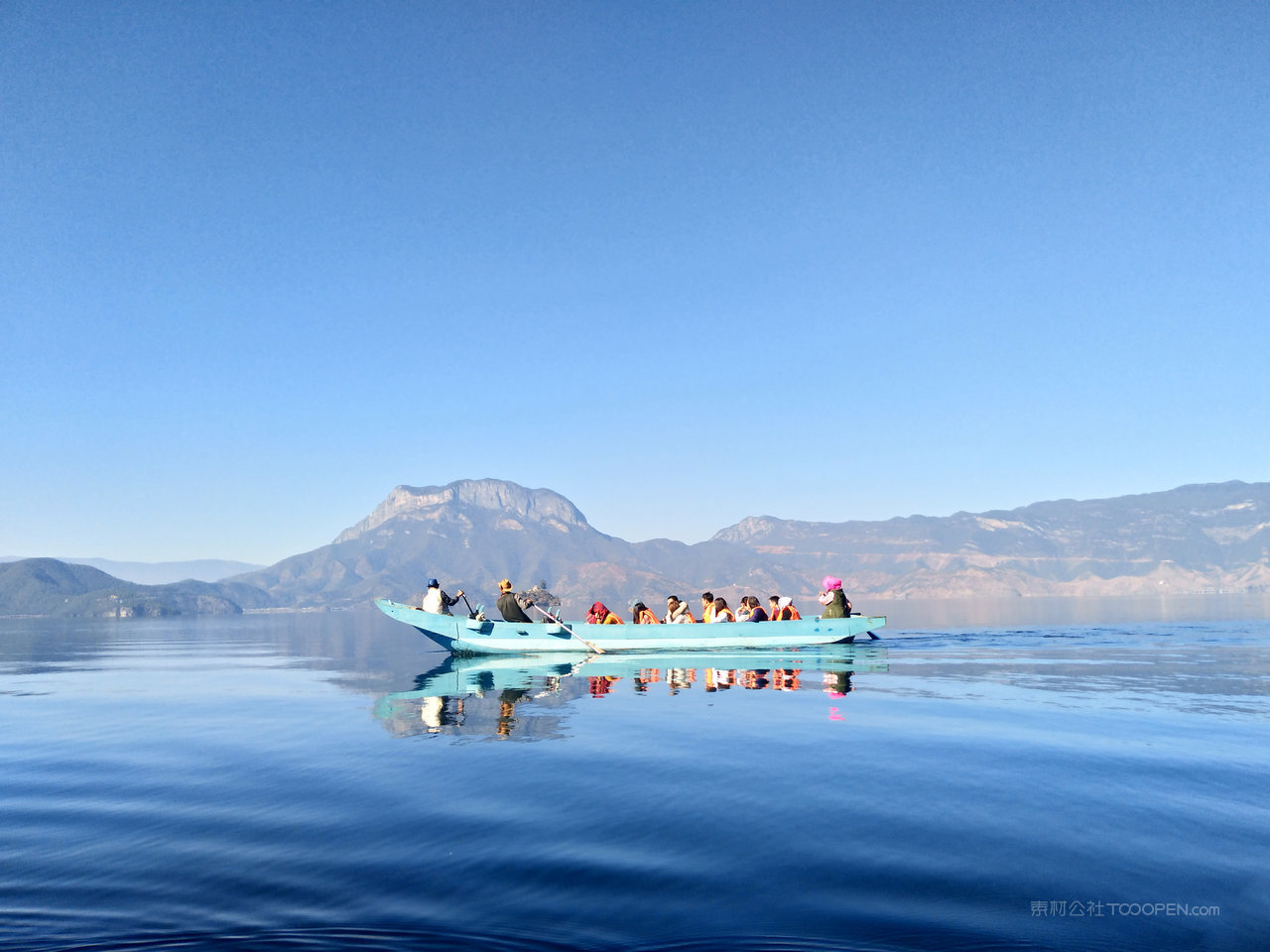 丽江泸沽湖风景风景画