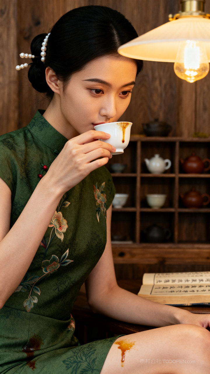 性感气质长腿古装美女女性模特旗袍