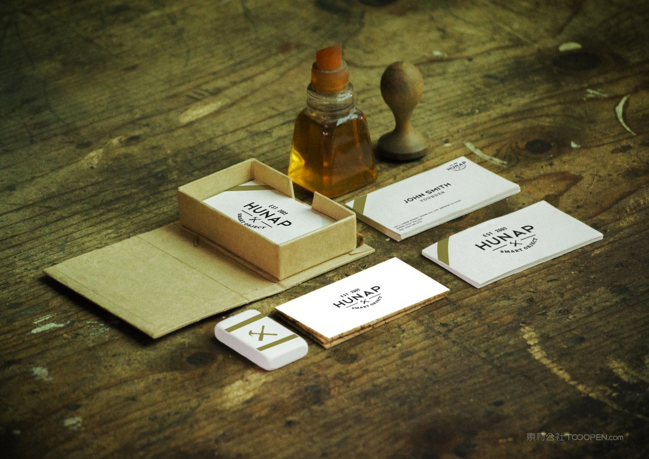 清新高档精致名片办公用品品牌vi贴图