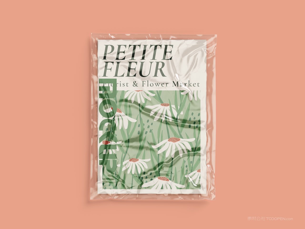 【1272期】清新绿塑料薄膜杂志海报样机 (1)