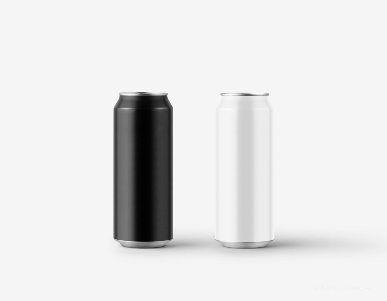 黑白易拉罐品牌饮料vi展示贴图样机