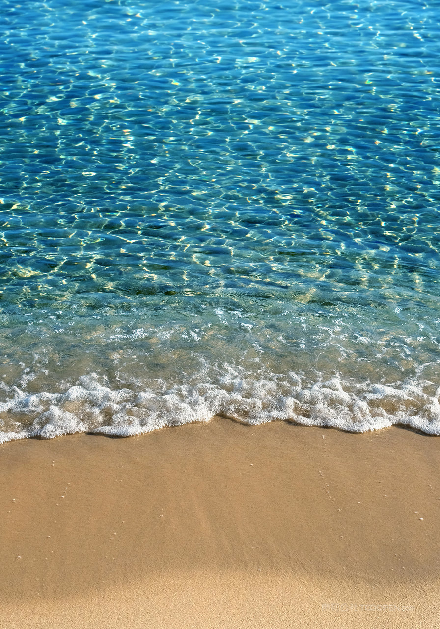 沙滩海景高清风景画图片